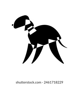 Bedlington terrier. Dog breed silhouette. Icon template. Avantgarde graphic style. Black and white vector Illustration on white background.