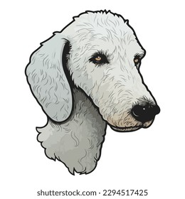 Bedlington Terrier Flat Icon Isolated On White Background