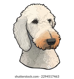 Icono Plano De Bedlington Terrier Aislado En Fondo Blanco