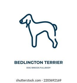 Bedlington terrier icon. Linear vector illustration from dog breeds fullbody collection. Outline bedlington terrier icon vector. Thin line symbol for use on web and mobile apps, logo, print media.