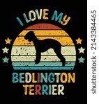Bedlington Terrier silhouette vintage and retro t-shirt design