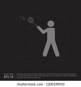Bedminton Player Icon - Black Creative Background - Free vector icon
