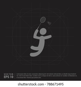Bedminton Player Icon - Black Creative Background