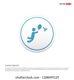 Bedminton Player Icon Hexa White Background icon template - Free vector icon