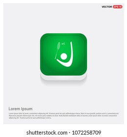 Bedminton Player IconGreen Web Button
