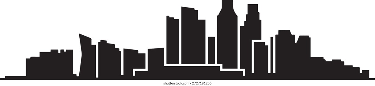 Bedok Singapore Skyline. design Vector black silhouette
