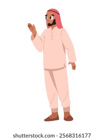 bedouin bearded man character isolated