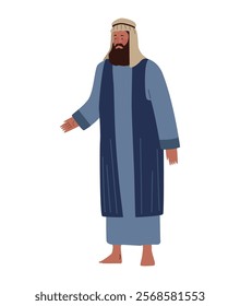 bedouin bearded man character isolated