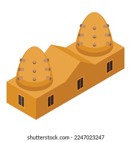 Bedouin house icon isometric vector. Desert tent. Arabian camp
