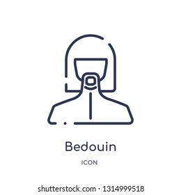 bedouin icon from people outline collection. Thin line bedouin icon isolated on white background.