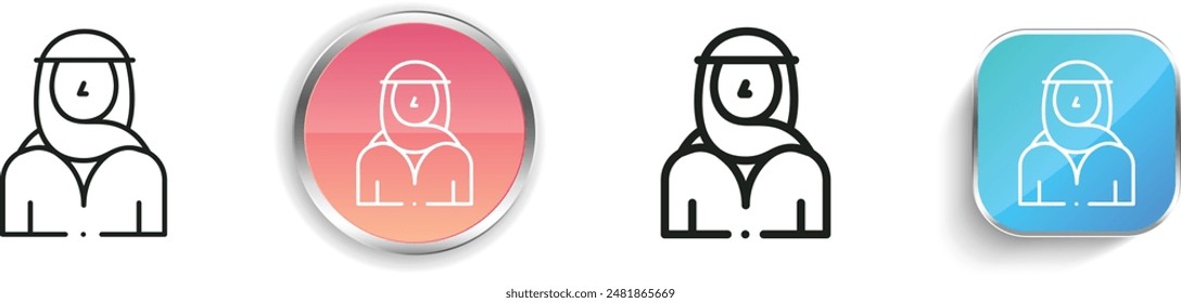 bedouin icon. Thin Linear, Regular and Button Style Design Isolated On White Background