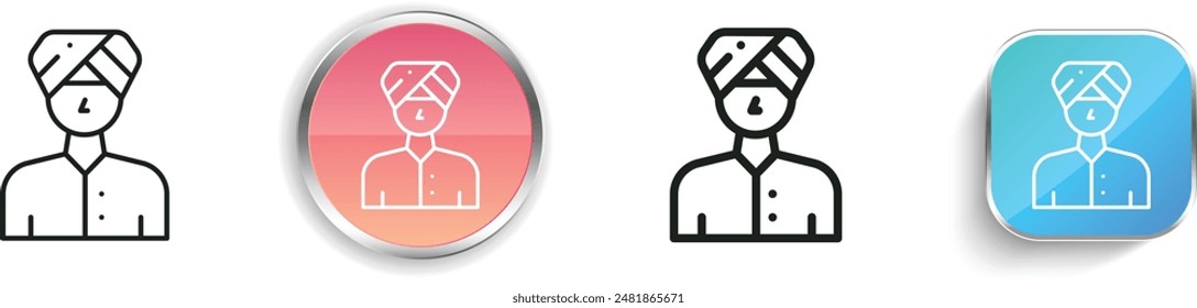 bedouin icon. Thin Linear, Regular and Button Style Design Isolated On White Background