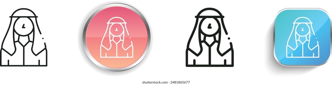 bedouin icon. Thin Linear, Regular and Button Style Design Isolated On White Background