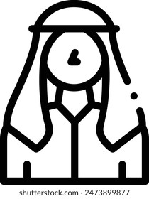icono beduino. Diseño De Estilo Lineal Delgado Aislado Sobre Fondo Blanco