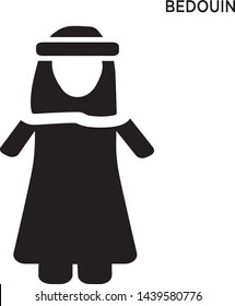 Bedouin icon white background simple element illustration people concept