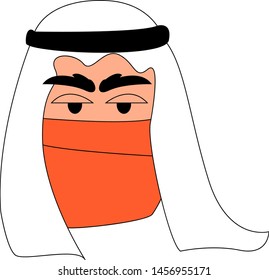 Bedouin, illustration, vector on white background.