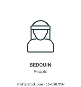 Bedouin outline vector icon. Thin line black bedouin icon, flat vector simple element illustration from editable people concept isolated stroke on white background