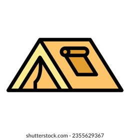 Bedouin tent icon outline vector. Arab desert. Islamic culture color flat