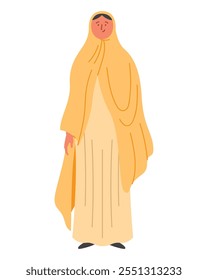 bedouin woman wearing hijab isolated