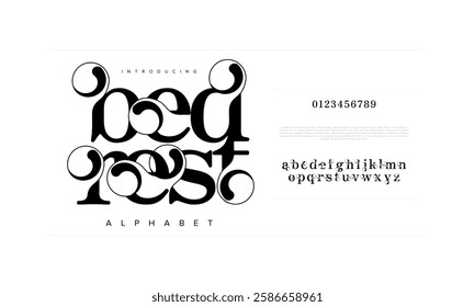 Bedrest typography beauty fashion elegant minimalist serif italic fonts decorative wedding vintage retro logos. Minimal luxury font alphabet logo. Vector illustration