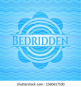 Bedridden water representation emblem background.