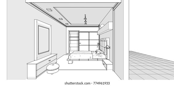 
bedroom, 3d illustration