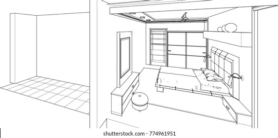 
bedroom, 3d illustration