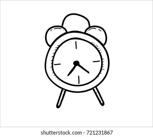 Bedroom alarm clock. Vector doodle illustration in eps10