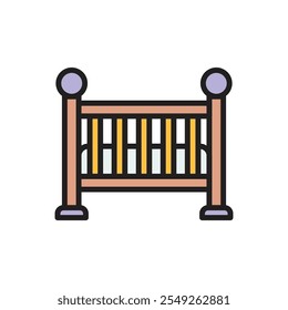 Ilustración vectorial de icono de cuna de bebé de dormitorio