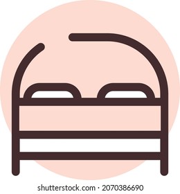 Bedroom bed, illustration, vector, on a white background.