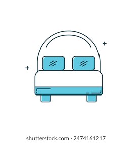 Bedroom Bed, Sleeping, Bedroom Furniture, Mattress, Bed Frame, Bedtime, Resting, Sleep Comfort, Bedding Vector Illustration Icon Design