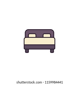 bedroom, bed vector icon