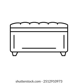 bedroom bench bedroom interior line icon vector. bedroom bench bedroom interior sign. isolated contour symbol black illustration