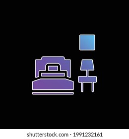 Icono de vector de gradiente azul de dormitorio