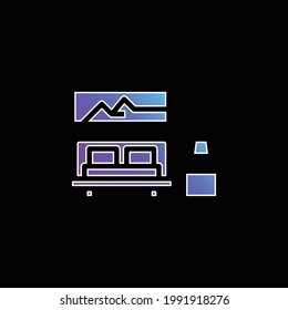 Bedroom blue gradient vector icon