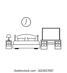 Icono de Gabinete de dormitorio. Ilustración de elemento simple. Diseño de símbolos Gabinete de dormitorio de la colección Home Furniture.