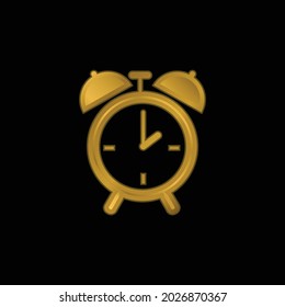 Circular Alarm Clock Tool im Schlafzimmer, vergoldet, Metallic-Symbol oder Logo-Vektorgrafik