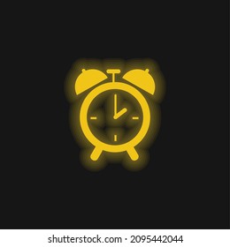 Bedroom Circular Alarma Herramienta Reloj amarillo brillante icono de neón