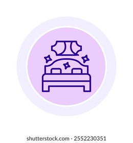 Bedroom Clean color circle icon , vector, pixel perfect, illustrator file