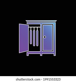 Ropa De Dormitorio Con Puerta Abierta Del Lado Para Colgar Ropa Ropa Gradiente Azul Icono Vector