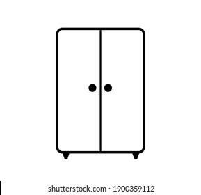 
Bedroom Closet vector icon with double door illustration design.