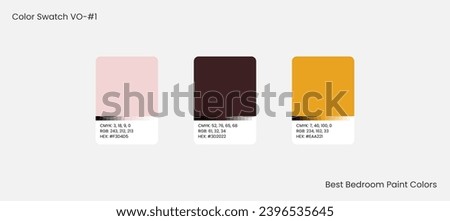 Bedroom Color Chart. Print Test Page. Color Numbers or Names. RGB, HEX codes. Best color swatch for bedroom paint colors.