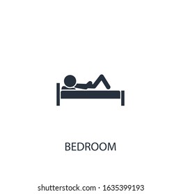 Bedroom concept icon. Simple one colored furniture element illustration. Vector symbol design from house and office collection. Can be used in web and mobile.