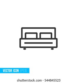 Bedroom concept. Real estate outline vector icon