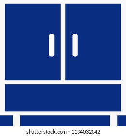 bedroom cupboard icon.Vector