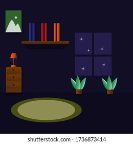 
bedroom design, vector illustration, flat style