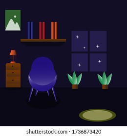 
diseño de dormitorio, ilustración vectorial, estilo plano