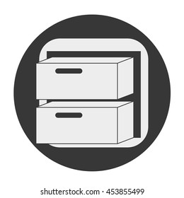 bedroom desk gray object icon vector illustration