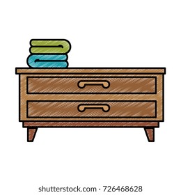 bedroom drawer with clothes