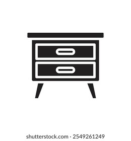 Bedroom Drawer Filled Icon Vector Illustration